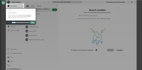 Navigation in der Webex Desktop App - Menü Übersicht